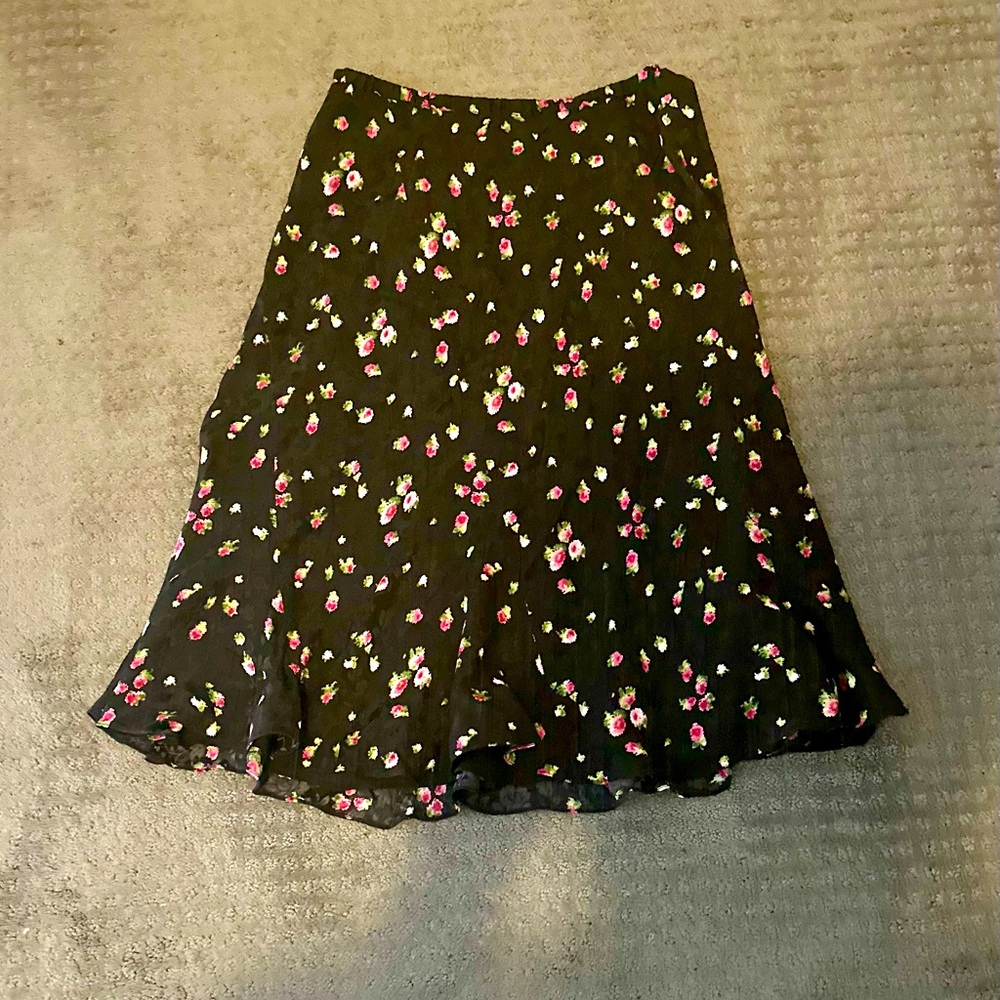 100% silk midi skirt
